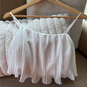 Princess Polly White Pleated Camisole